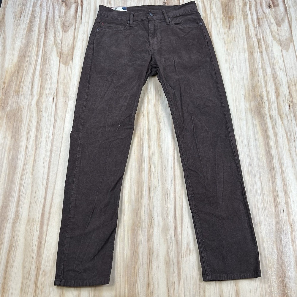 Marine Layer Men's FITS 30x30 Chocolate Brown Corduroy Slim Straight Pants